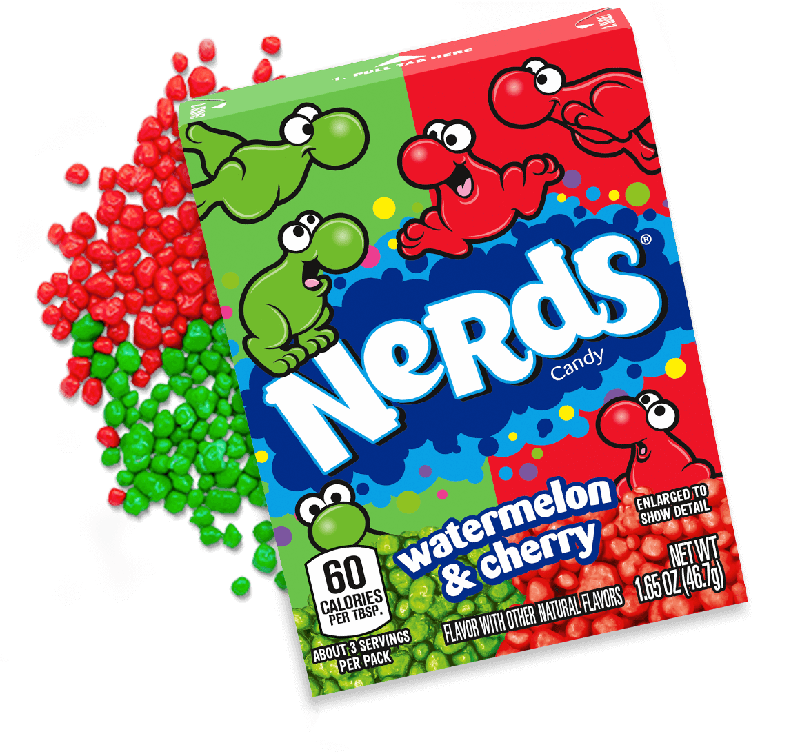 Bonbons Nerds goût framboise et fruits tropicaux - 47 g