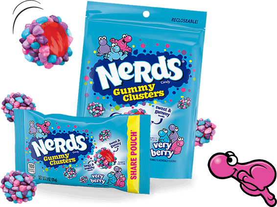 Grape and strawberry nerds candy