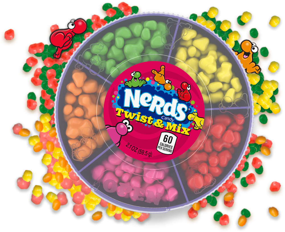 Bonbons Nerds goût framboise et fruits tropicaux - 47 g